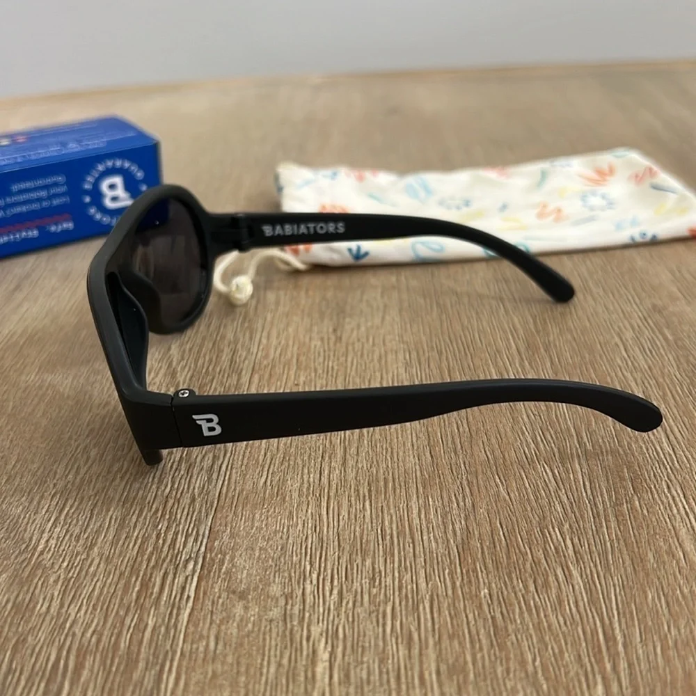Babiators Originals Aviators Jet Black Smoke Lenses 3-5 years